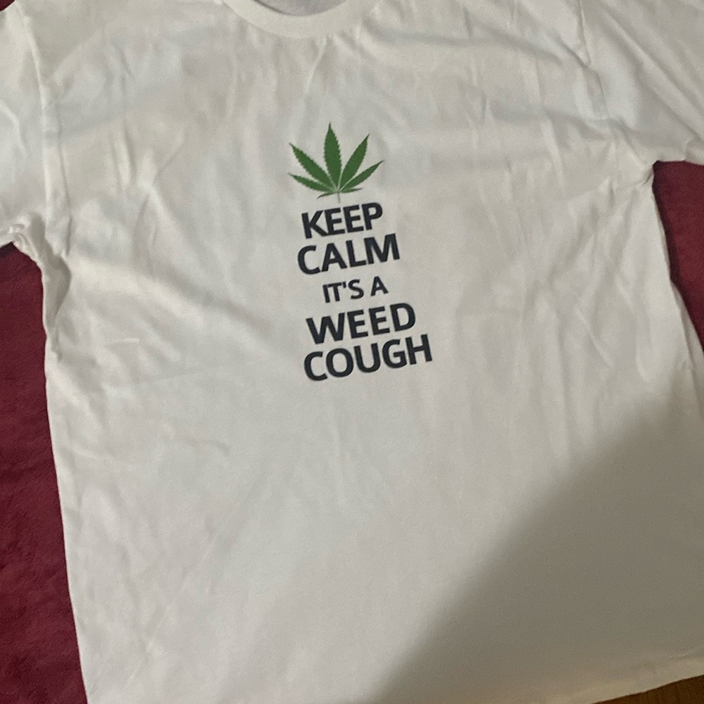 White Short Sleeve Graphic Tee with Green Design
